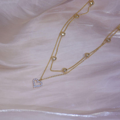 Double Strand Heart Necklace