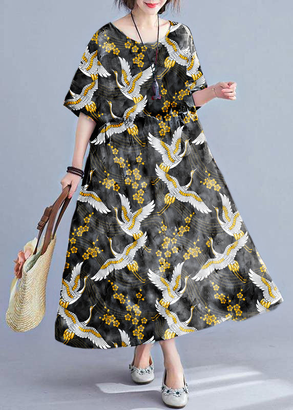 Long Dress Half Sleeve Cinched Maxi Summer Dresses