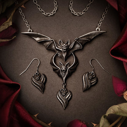 Evil-ution Dropper Bat Earrings by Alchemy Gothic