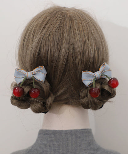 Multicolor Alloy Denim Resin Cherry a Pair Hairpin