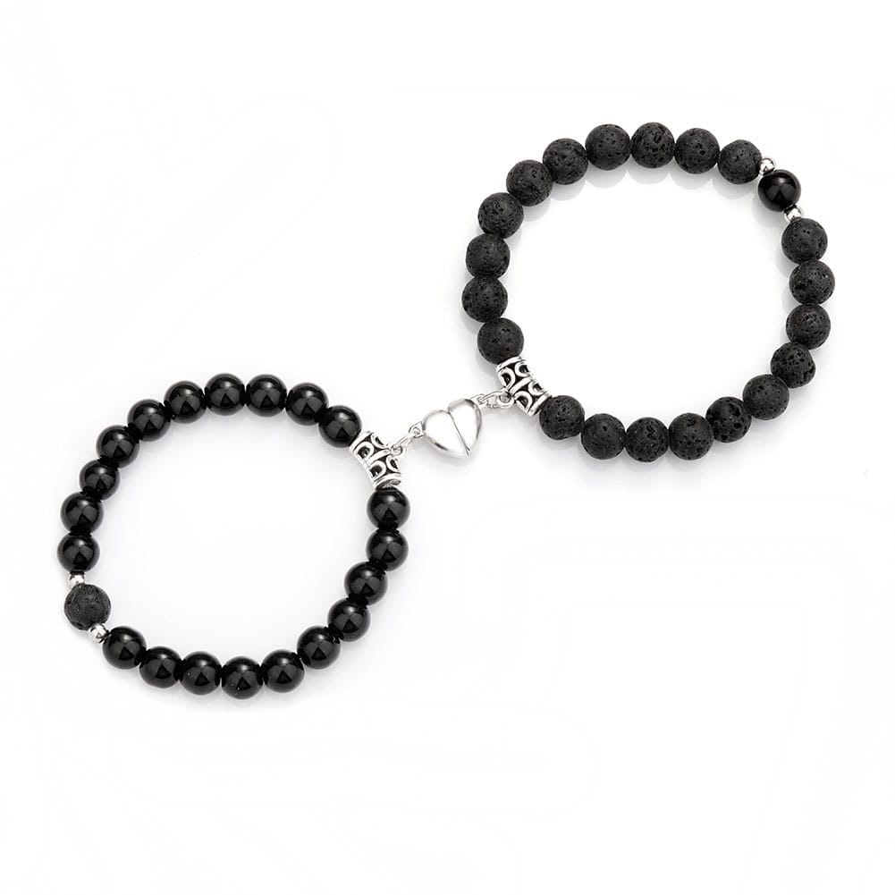 Natural Stone Couple Bracelet Crystal Set (2 Pieces)