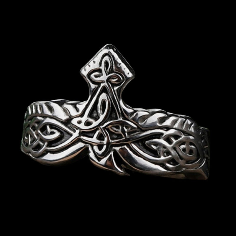 Entwined Raven Viking Ring