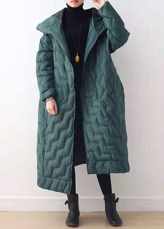 Loose Fitting Down Jacket Hooded Overcoat Asymmetric Down Coat Winter
