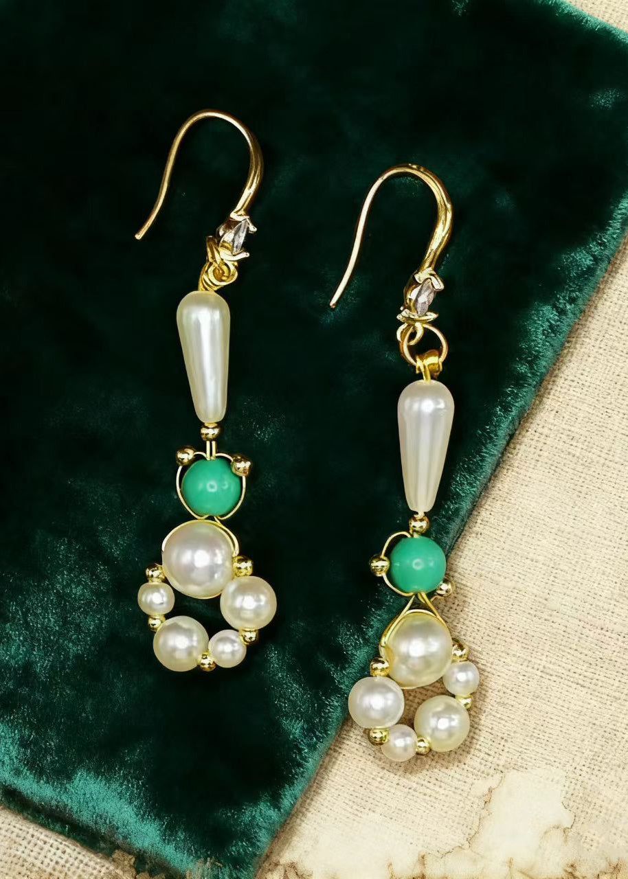 Diy Ring-shaped Pearl Original Design Drop Earrings