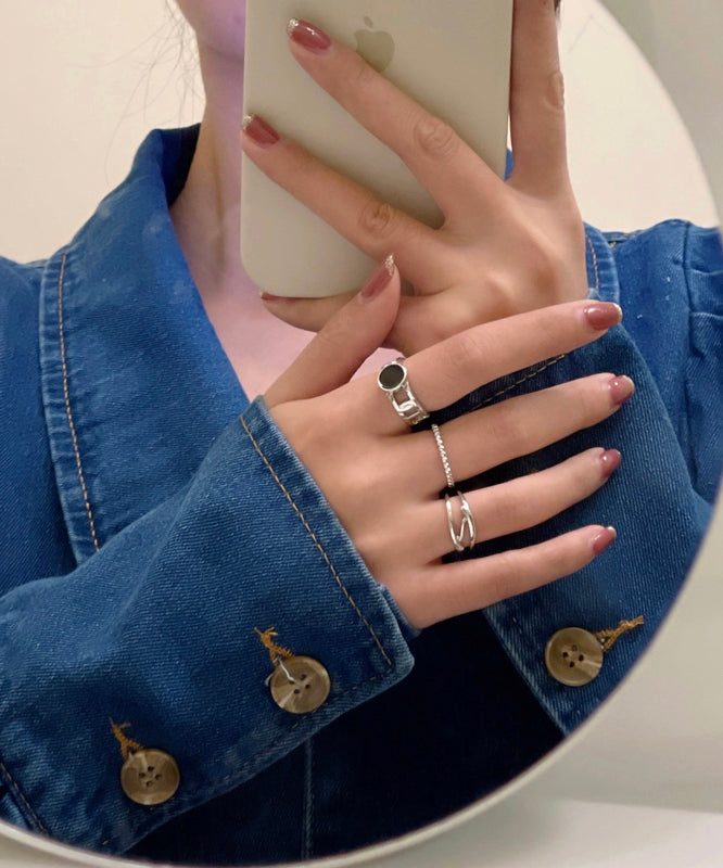 Silk Metal Three Piece Set Rings