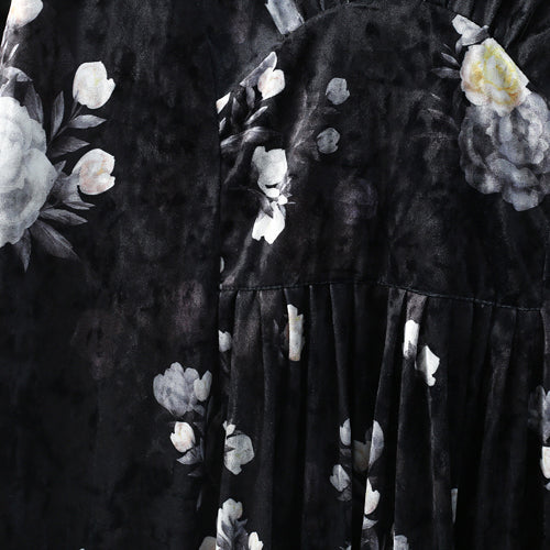 Black Corduroy Dresses Oversize Prints Maxi Dress Boutique Patchwork Kaftans
