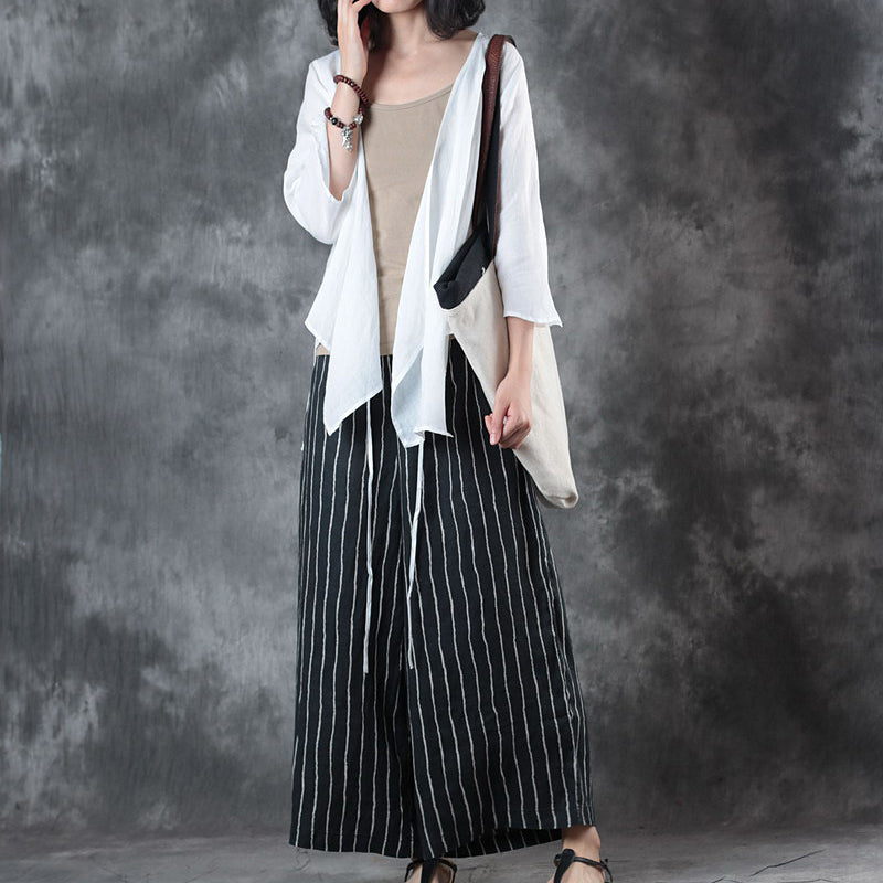 White Linen Blouse Clothing Linen Cotton T Shirt Half Sleeve V Neck Tie Waist Cotton Clothing