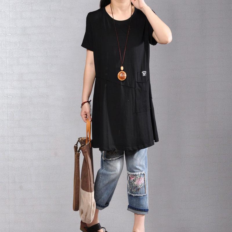 Fasion Summer T Shirtoversize Round Neck Short Sleeve Black T Shirt