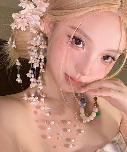 Champagne Alloy Pearl Lily of the Valley Tassel Hairpin