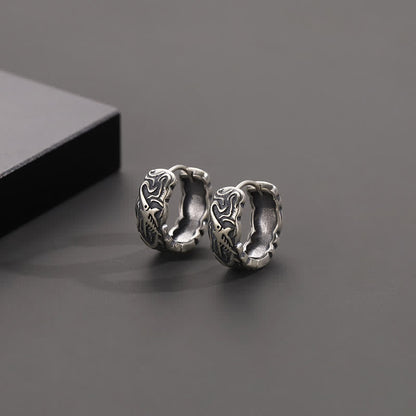 Fish Bone Pattern Copper Spiritual Earrings for Wealth & Luck