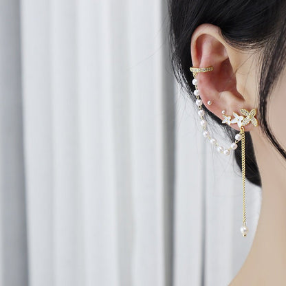 Daniella Flower Earrings Ear Cuffs