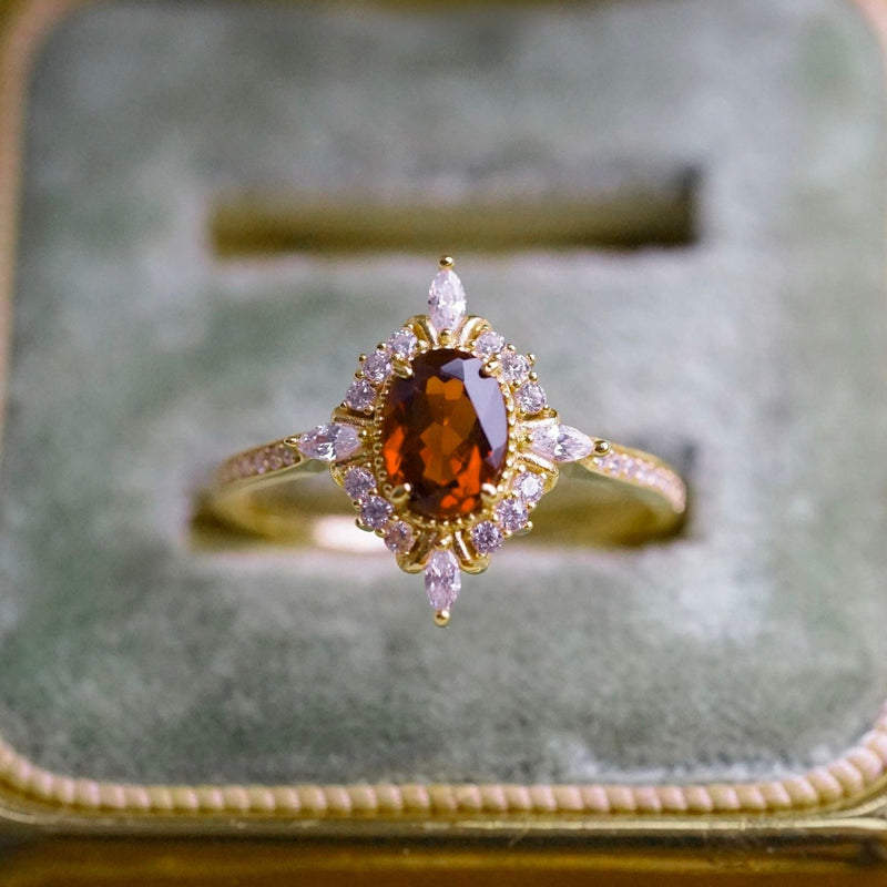 Garnet Baroque Ring
