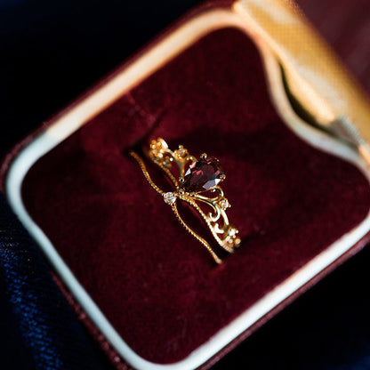 Garnet Tiara Ring Set