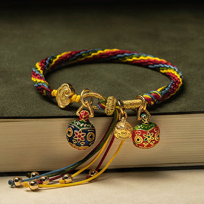 Gold Swallowing Beast Reincarnation Knot Red String Bracelet