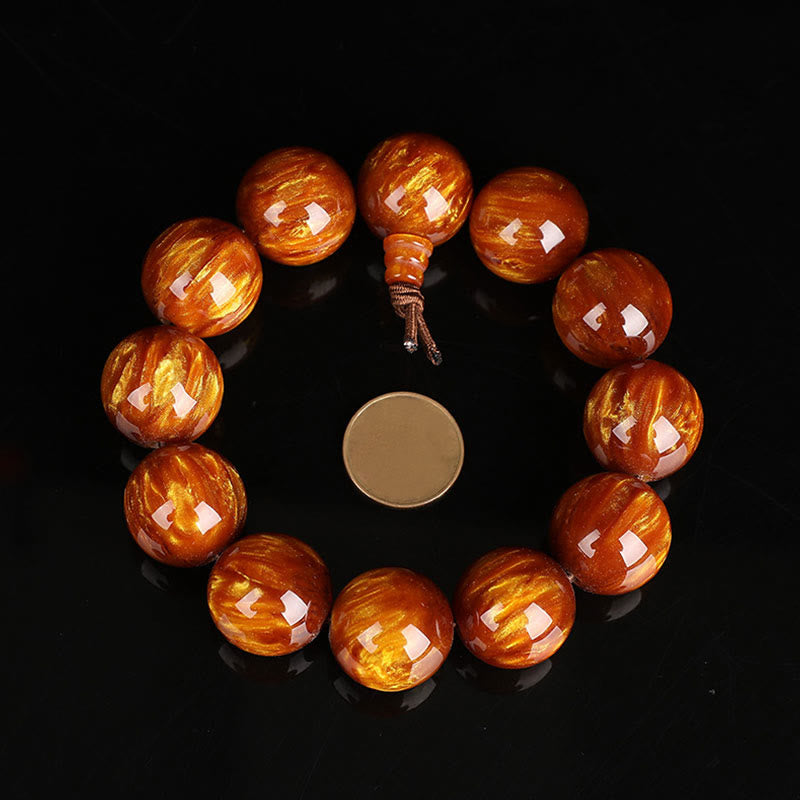 Golden Sea Willow Wrist Mala Bracelet for Success & Healing