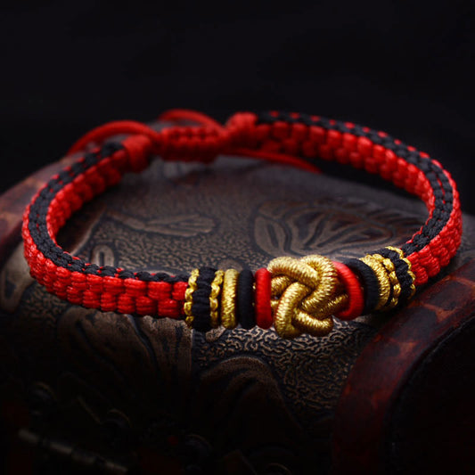 Handmade Red String True Love Knot Bracelet for Luck
