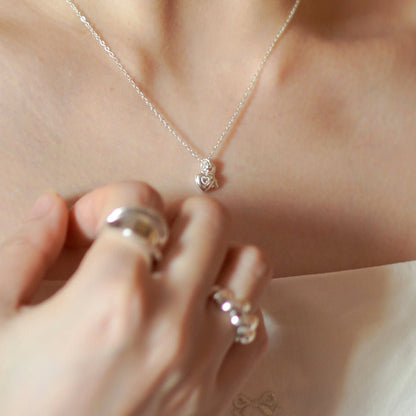 Heart Lock Necklace in Silver