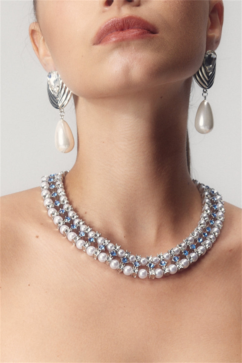 Crystal-embellished Pearl Necklace