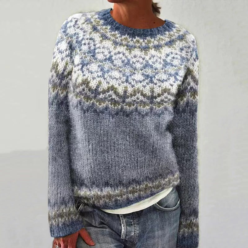 Jasmin Festive Knitted Women's Christmas Sweater with Reindeer Motif