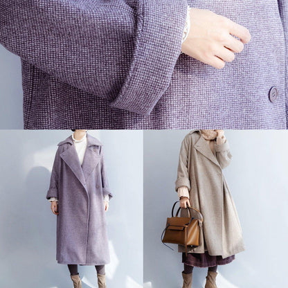Khaki Woolen Coat Loose Fitting Flare Sleeve Jackets & Coats Winter Jackets