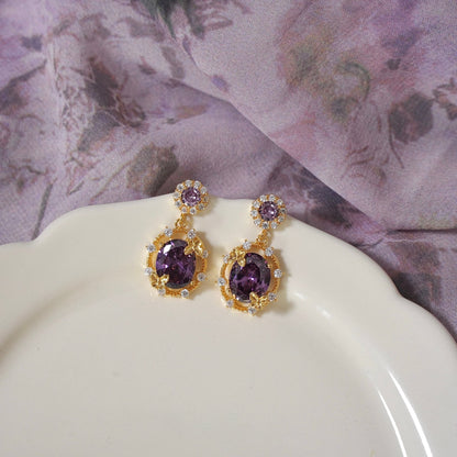 Lilac Butterfly Drop Earrings
