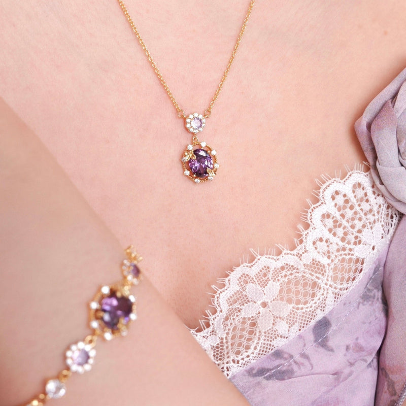 Lilac Butterfly Necklace