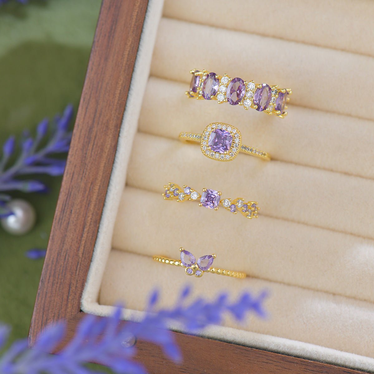Lilac Butterfly Ring
