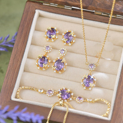 Lilac Butterfly Stud Earrings