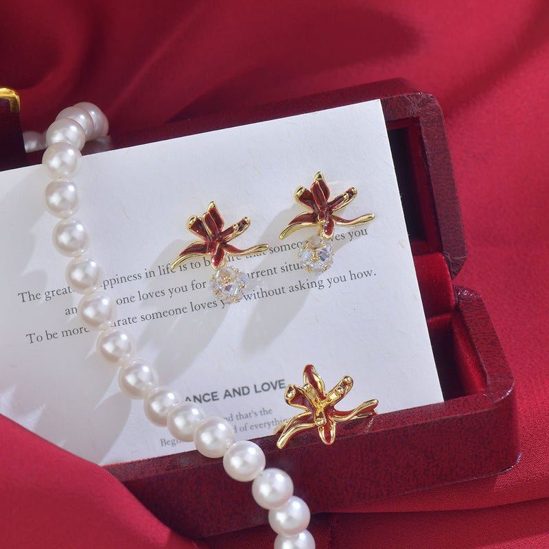 Lily of Burgundy Earrings