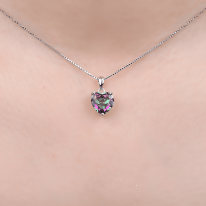 Heart of Healing Light Rainbow Topaz Necklace