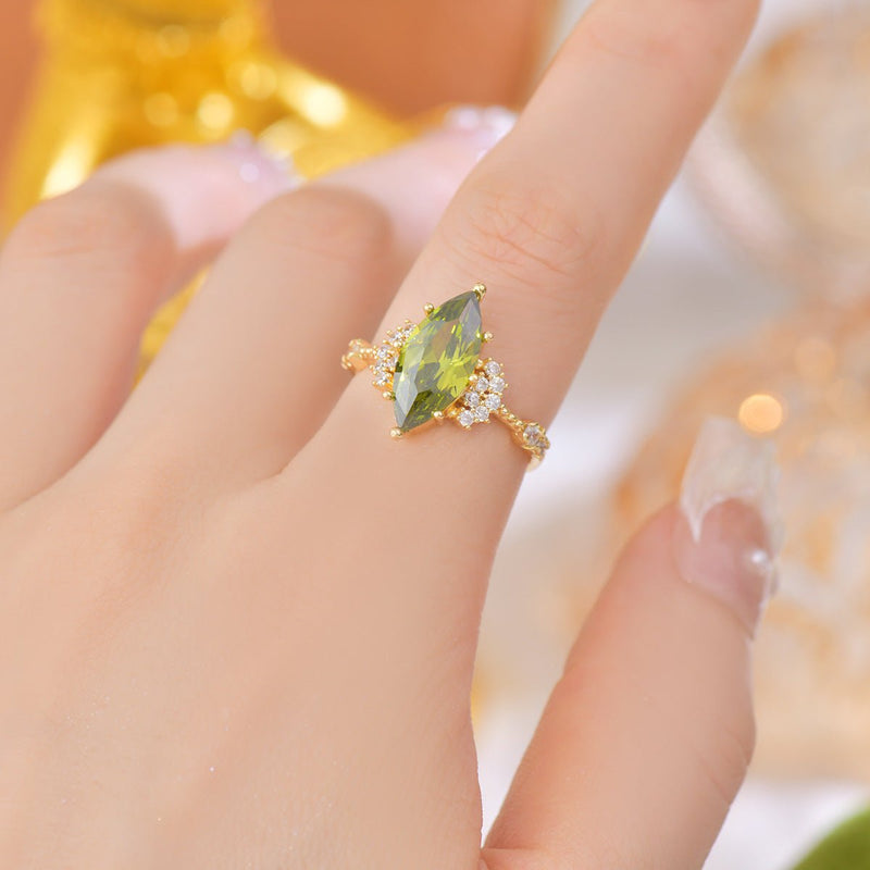 Marquise Peridot Ring