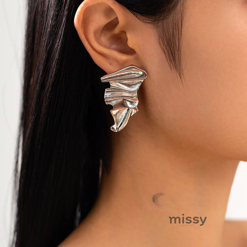 Eila Pleated Statement Earrings