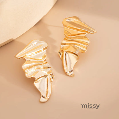 Eila Pleated Statement Earrings