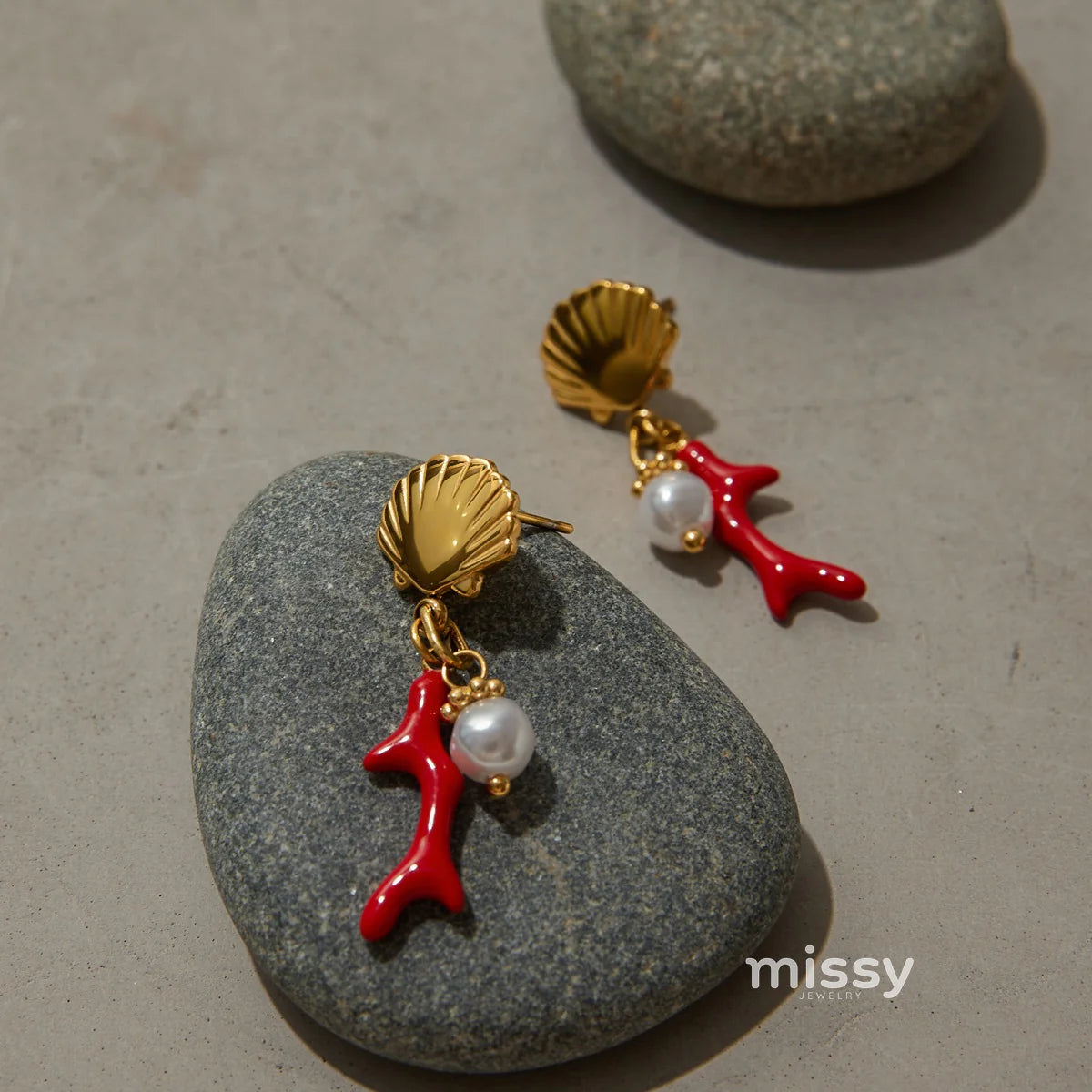 Jasper Cross Pearl Drop Earrings