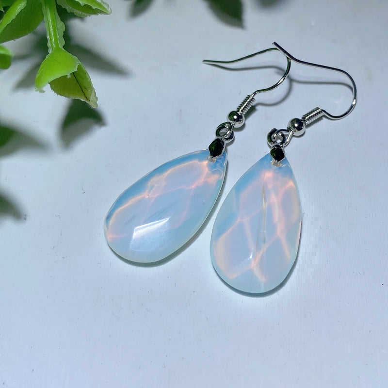 Mixed Crystal Faceted Spiritual Earrings 1 Inch Balance