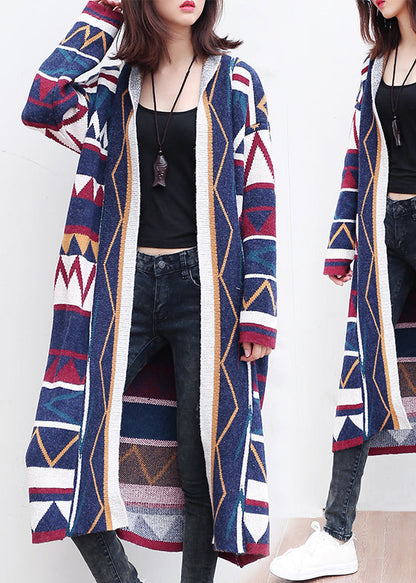 Multi Color Cotton Knit Cardigans Loose Long Sleeve Fit Sweater Coats