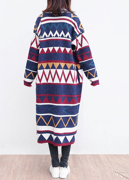 Multi Color Cotton Knit Cardigans Loose Long Sleeve Fit Sweater Coats