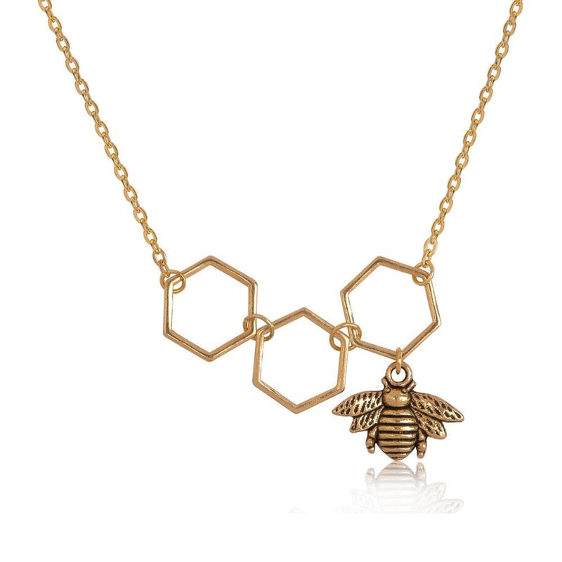 Honeycomb Bee Necklace