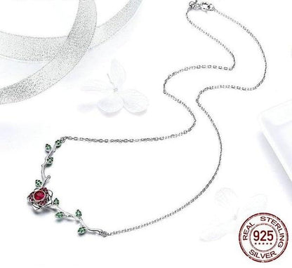 Majestic Rose Silver Necklace