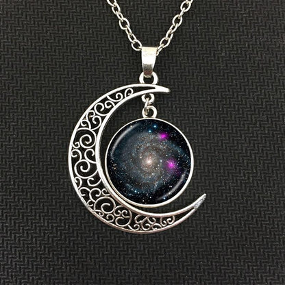 Moon Galaxy Charm Necklace