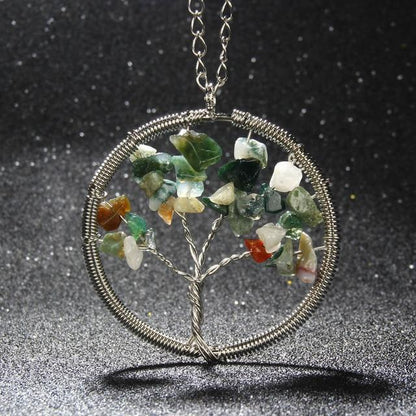 Natural Stones Tree of Life Necklace