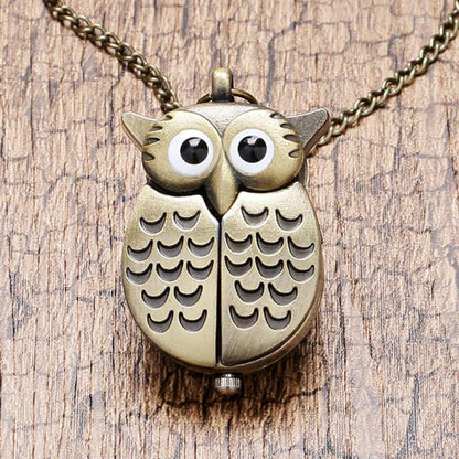 Owl Pocket Watch Long Necklace