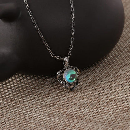 Rainbow Moonstone Rose Necklace