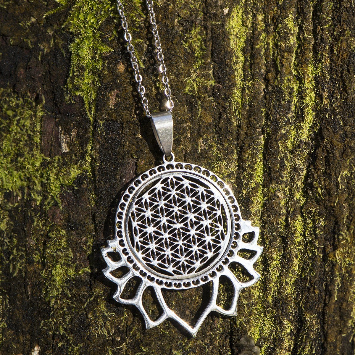 Sacred Geometry Lotus Flower of Life Necklace