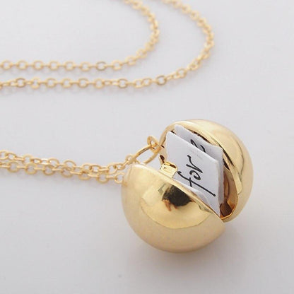 Secret Message Ball Locket Necklace