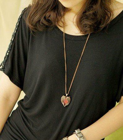 Crystal Heart Angel Necklace