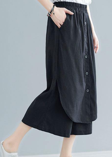 New Black Cotton Pants Skirts Elastic Waist Pants Skirts