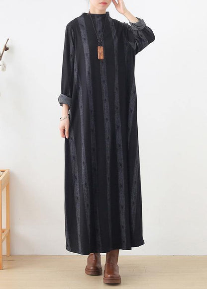 New Base Dress Black Prints Style Long Dresses