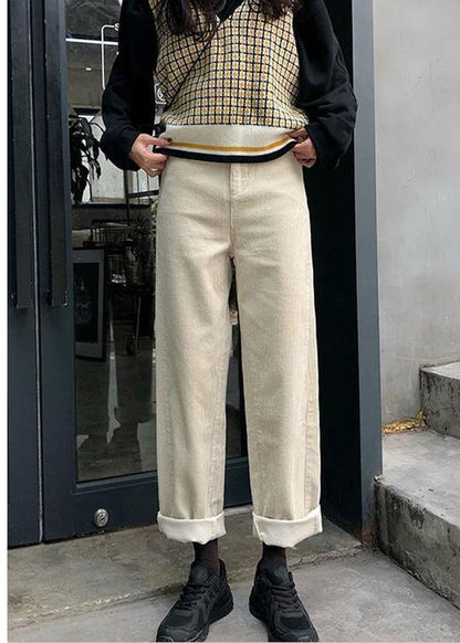 New Fall Wide Leg Pants Wild Corduroy Trousers