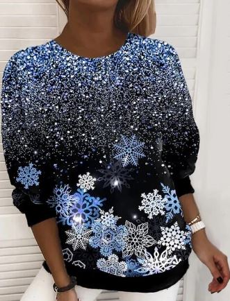 – Elegant Christmas Sweatshirt, Soft Knit Fabric